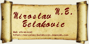 Miroslav Belaković vizit kartica